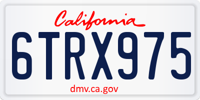 CA license plate 6TRX975