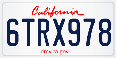 CA license plate 6TRX978