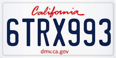 CA license plate 6TRX993