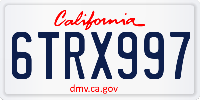 CA license plate 6TRX997