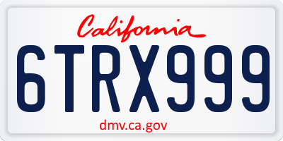 CA license plate 6TRX999