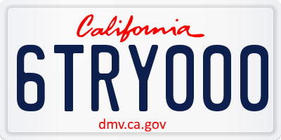 CA license plate 6TRY000
