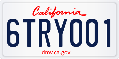 CA license plate 6TRY001