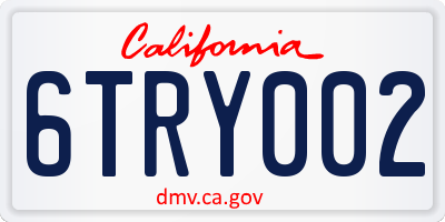 CA license plate 6TRY002