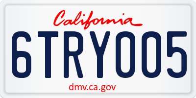 CA license plate 6TRY005
