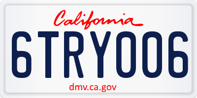 CA license plate 6TRY006