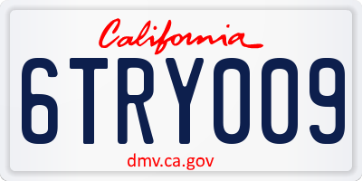 CA license plate 6TRY009