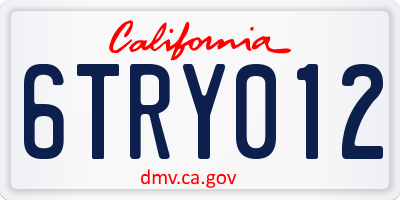 CA license plate 6TRY012