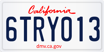 CA license plate 6TRY013