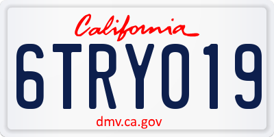 CA license plate 6TRY019