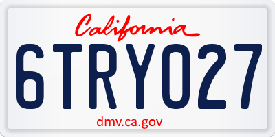 CA license plate 6TRY027