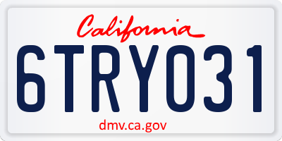 CA license plate 6TRY031