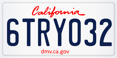 CA license plate 6TRY032