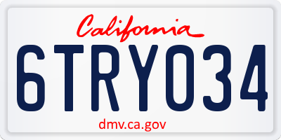 CA license plate 6TRY034