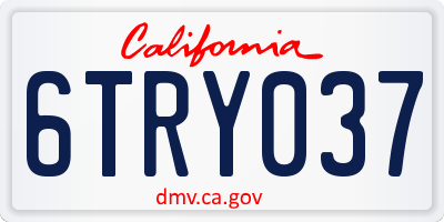CA license plate 6TRY037