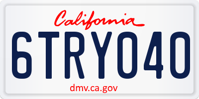 CA license plate 6TRY040