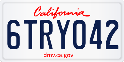 CA license plate 6TRY042