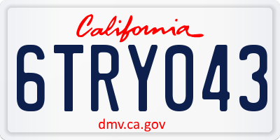 CA license plate 6TRY043