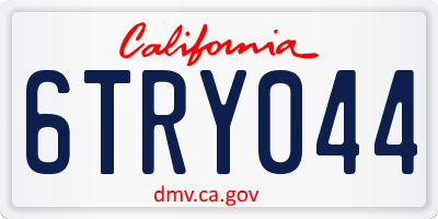 CA license plate 6TRY044