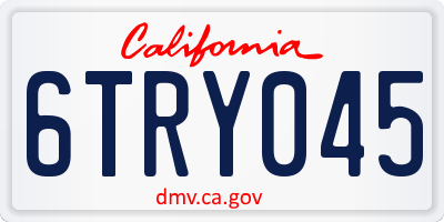 CA license plate 6TRY045