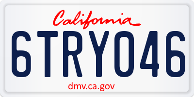 CA license plate 6TRY046