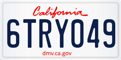 CA license plate 6TRY049