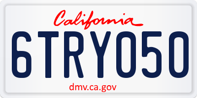 CA license plate 6TRY050