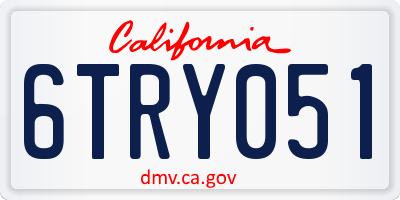 CA license plate 6TRY051