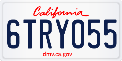 CA license plate 6TRY055
