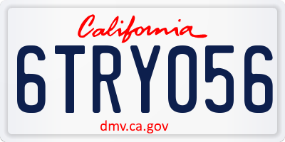 CA license plate 6TRY056
