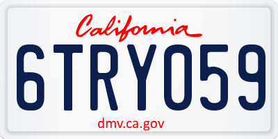 CA license plate 6TRY059