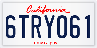 CA license plate 6TRY061