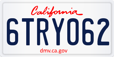 CA license plate 6TRY062
