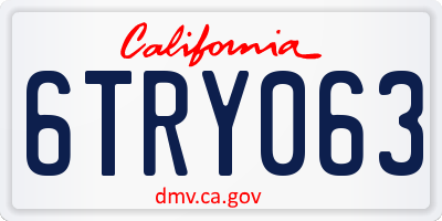 CA license plate 6TRY063