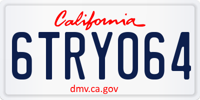 CA license plate 6TRY064