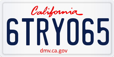 CA license plate 6TRY065