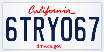 CA license plate 6TRY067