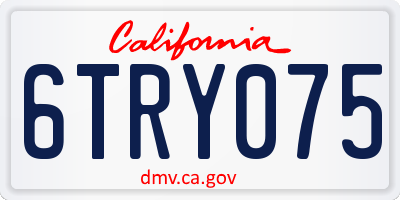 CA license plate 6TRY075