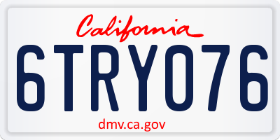 CA license plate 6TRY076