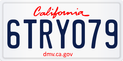 CA license plate 6TRY079