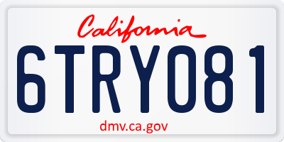 CA license plate 6TRY081