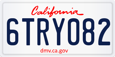 CA license plate 6TRY082