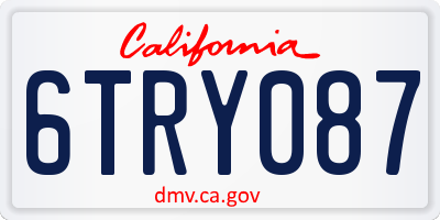 CA license plate 6TRY087