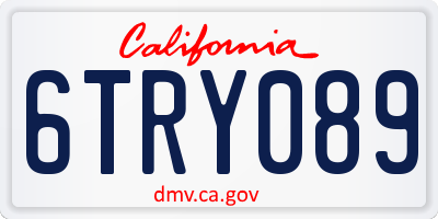 CA license plate 6TRY089