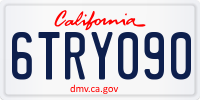 CA license plate 6TRY090