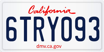 CA license plate 6TRY093