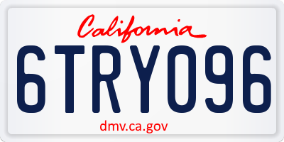 CA license plate 6TRY096
