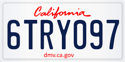 CA license plate 6TRY097