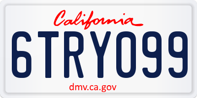 CA license plate 6TRY099
