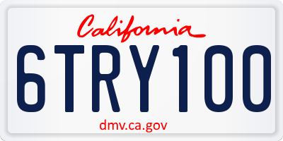 CA license plate 6TRY100